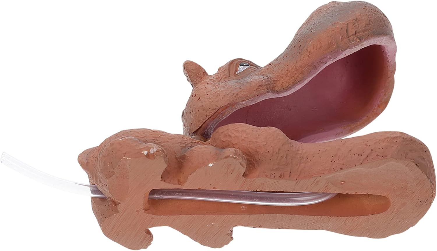 Hippo Statue Aquarium Air Decorations Oxygen Pump Resin Animal Figruine Craft Aerating Action Ornament Aquarium Fish