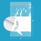 4" x 6" Clear Plastic Reclosable Zip Bags, 1000 Count, 2 mil Thick, GPI
