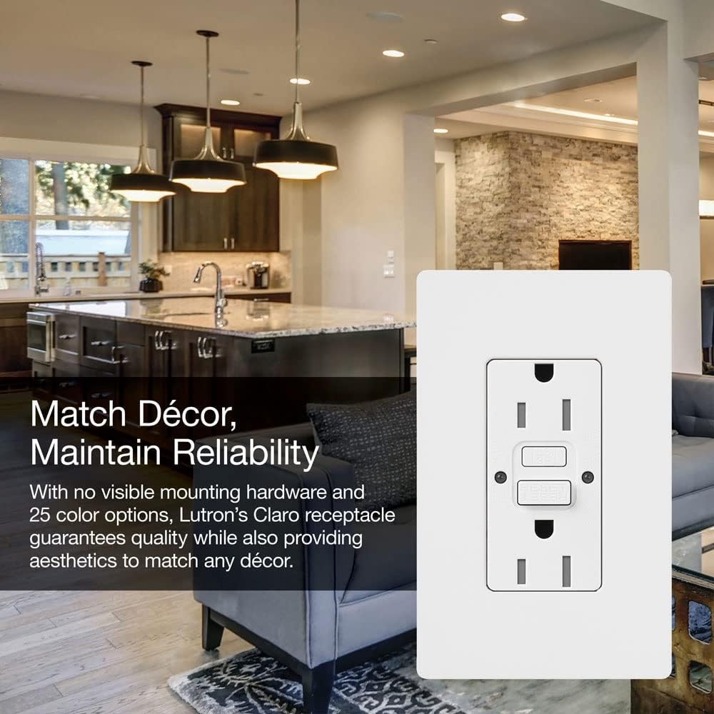 Lutron 15 Amp Tamper-Resistant GFCI Duplex Receptacle in Black