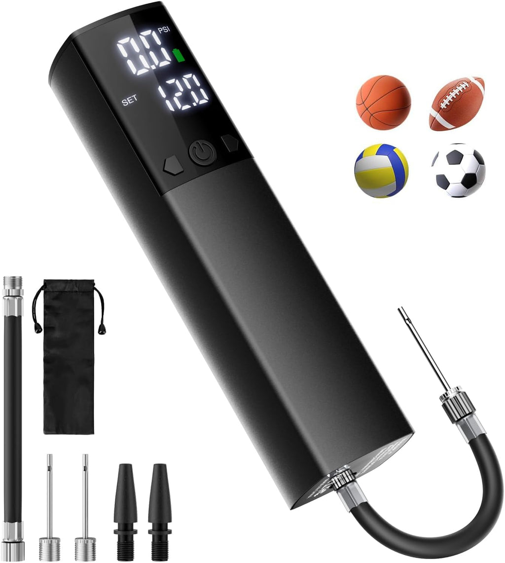 Electric Ball Pump,Smart Air Pump Portable Fast Inflation Accurate Pressure Gauge and Digital LCD Display for All