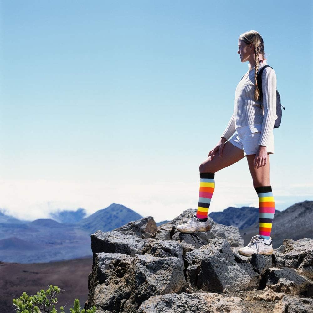3 Pairs Compression Socks for Women Men 20-30mmhg Knee High Stocking for Sports Running Travel Nurses