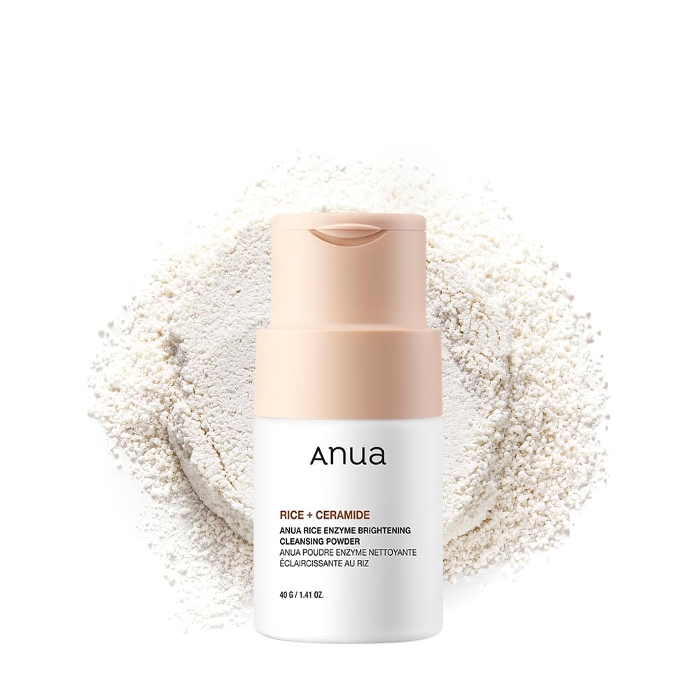 Rice Enzyme Brightening Cleansing Powder, Exfoliating Powder-to-Foam Cleanser, Smooth Texture & Clarity, Hydrating &