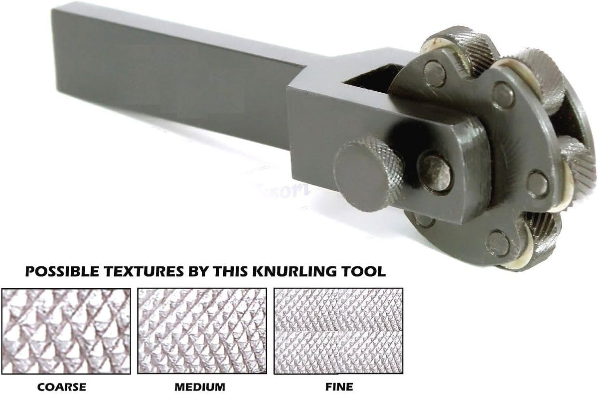 Buyohlic 6 Wheel Multi Texture Lathe Knurling Tool- 3/8'' X 7/8'' X 5-1/2'' Inch