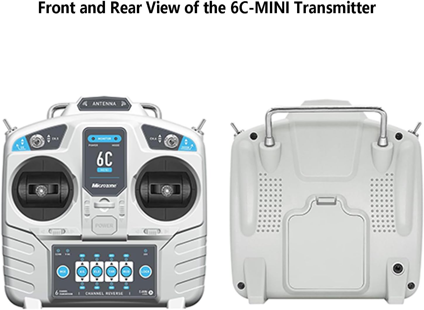 Microzone 6C-MINI 2.4GHz 6-Channel RC Transmitter with MC7RE-V2 Receiver | FHSS,PWM & SBUS Output, Built-In Antenna