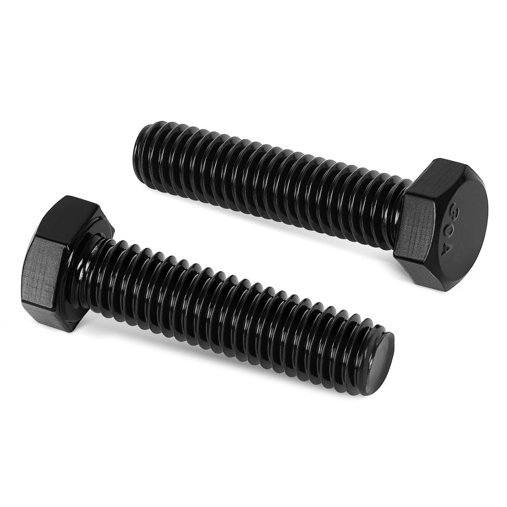 10 PCS M10 x 30mm Hex Head Screw Bolt, Stainless Hex Bolts, Full Thread, 18-8 Stainless Steel (304), Black Coating