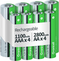 8 Sets NiMH 4 Pack AA & 4 Pack AAA Rechargeable Batteries | 1.2V for Blink Cameras, Smart Locks Alarms & Tech