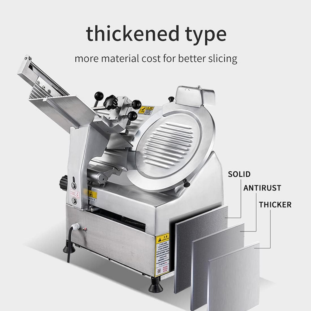 Semi-Automatic Meat Slicer Electric Deli Food Slicer-210W, Premium Carbon, Adjustable Thickness, Non-slip