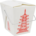 15 Count 16 oz Pagoda Wire Handle Chinese Takeout Box Oyster Pails