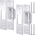 2 Pcs 1-1/4" x 4-7/8" Box Strike Plate, Silver | Rv & Exterior Door Lock Striker Plate for Deadbolt, Universal