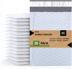 #6 Poly Bubble Mailers 12.5x19 Inches Shipping Padded Envelopes Self Seal Waterproof Cushioned Mailer, White