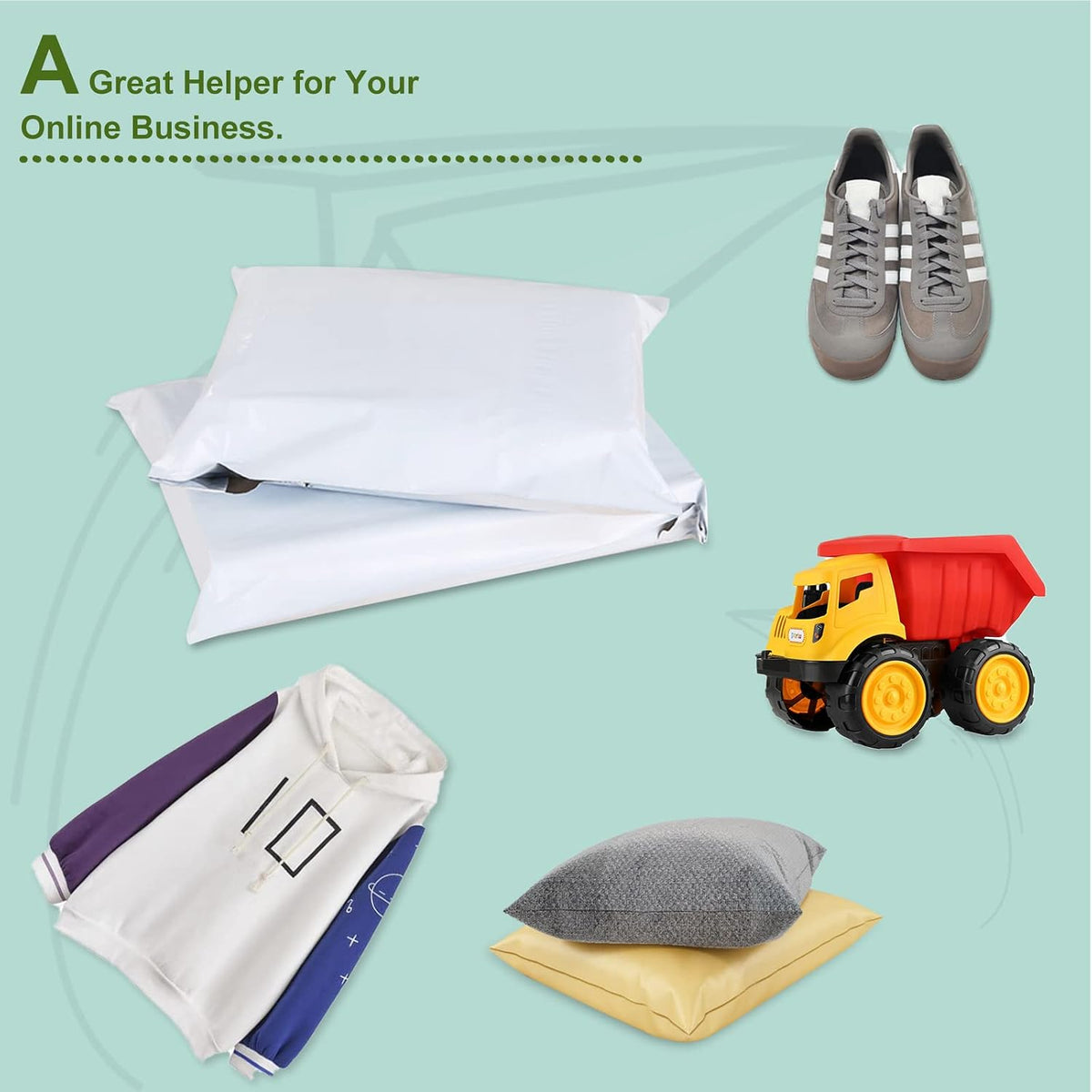 2.5 Mil 12x15.5-inch Poly Mailers Envelopes Bags, White Shipping Bags (200 Bags)