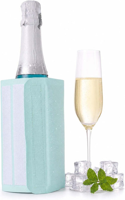 Portable Gel Wine Sleeve – No-Ice Reusable Bottle Chiller for Wine, Champagne Beer Contoured Fit for Standard 750ml