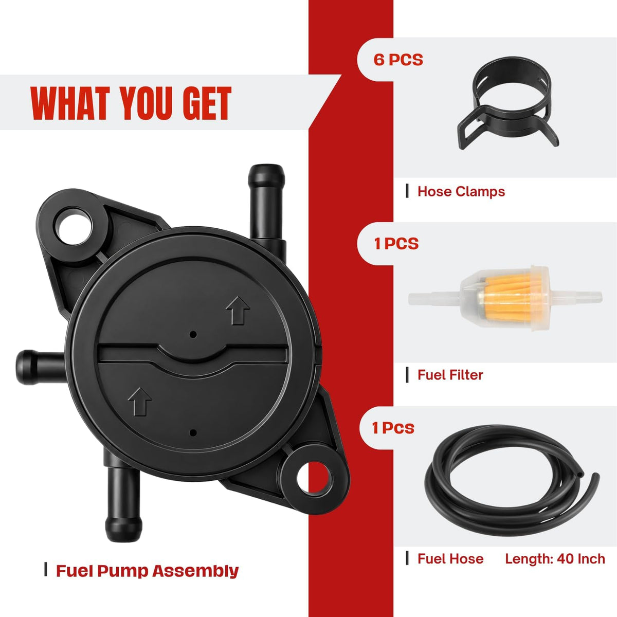 Fuel Pump 49040-0770 for Kawasaki FR651V FR691V FR541V FR600V FS651V FS691V FS541V Series Engines Replaces 49040-7008