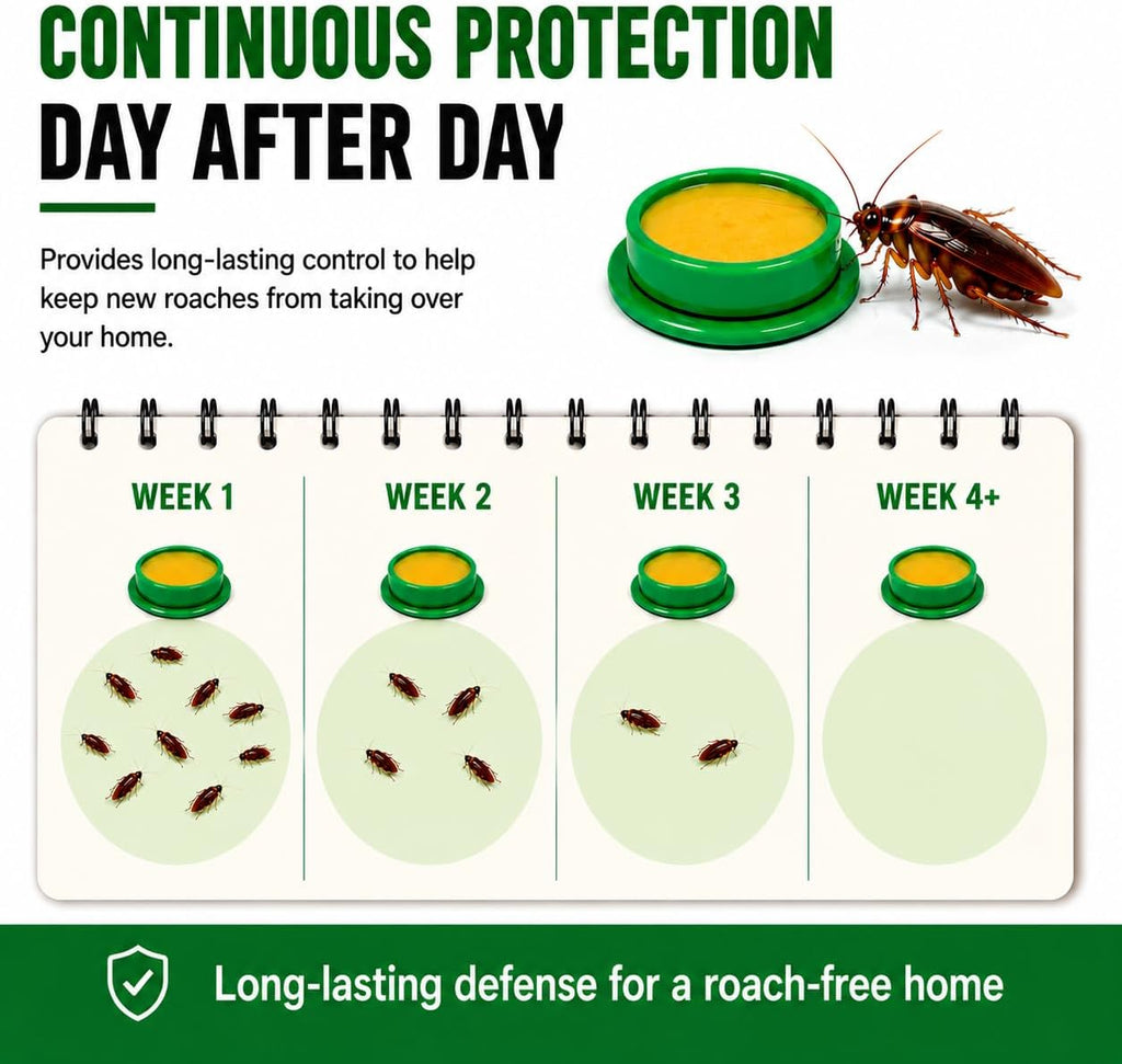 Cockroach Gel Bait Traps 32 Pack, Cockroach Repellent Indoor Home, Roach Deterrent, Pet Safe Roach Repeller Outdoor