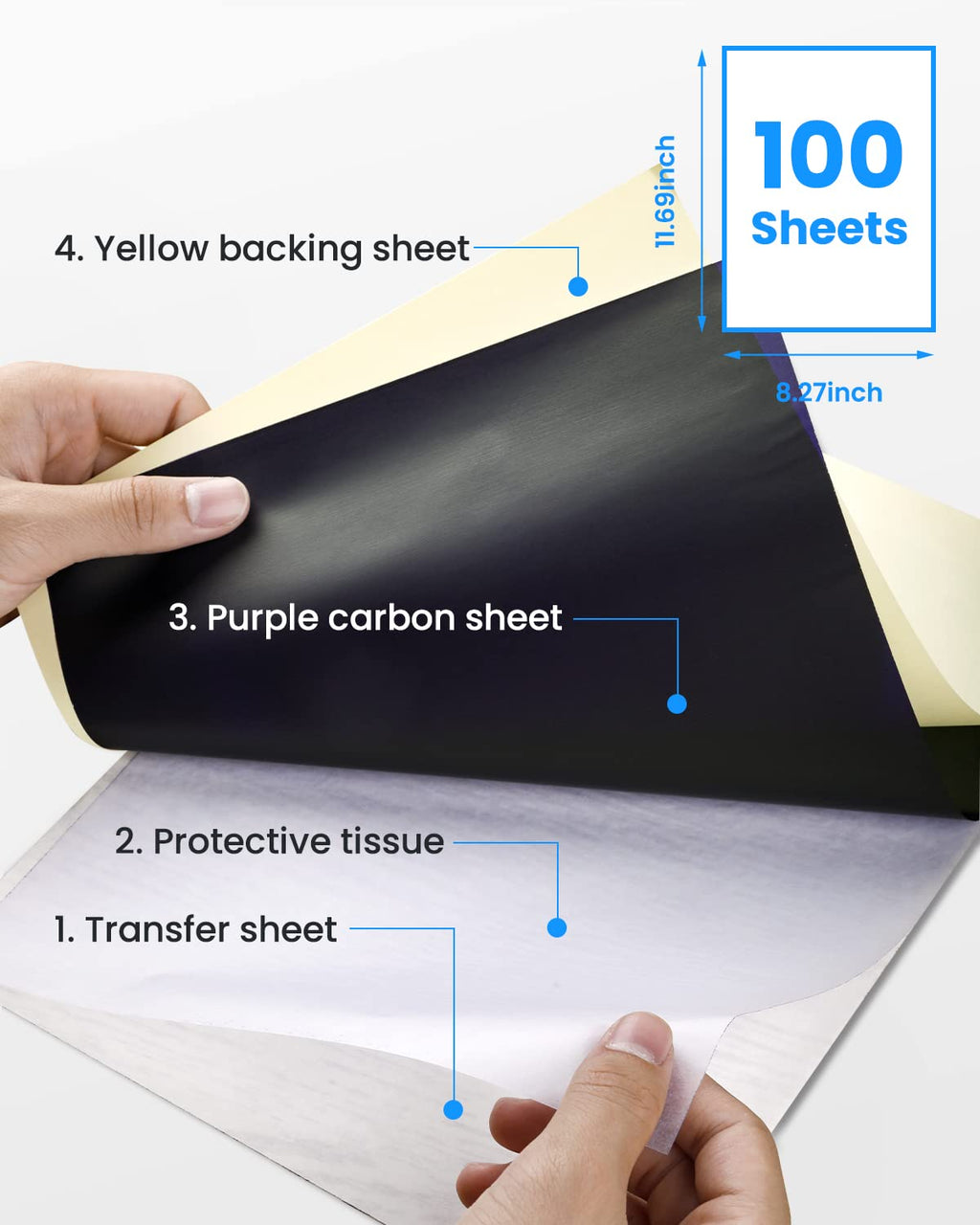 Tattoo Transfer Paper, 100 Sheets, A4 Size Tattoo Stencil Paper