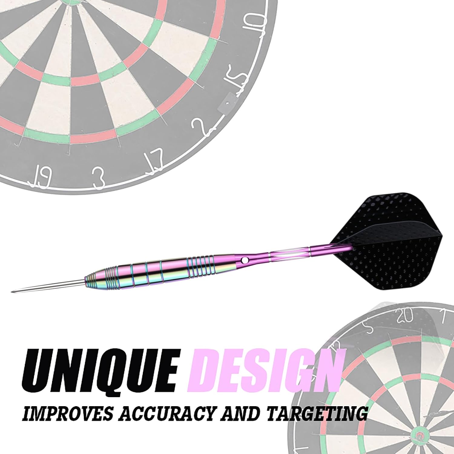 Steel Tip Darts Set for Dartboard, Professional Brass Darts Metal Tip Black Purple Aluminium Nylon Shafts 9 Flights