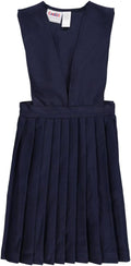 Cookie's Brand Big Girls' V-Neck Pleated Jumper (Special Order Sizes) - Navy