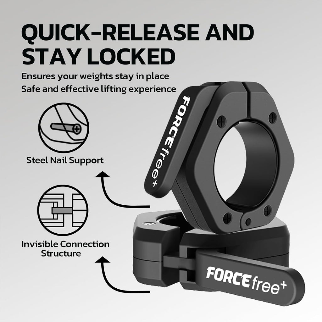 Barbell Clips (Pair), Barbell Clamps, Quick Release Olympic Barbell Clamps with Anti Slip TPR Grip, Barbell Collars