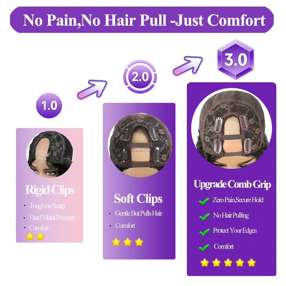 20 Inch U Part human hair Wig Full Head U Shape Clip in Wigs Upart Wig Human Hair Body Wave Half Wig Human Hair