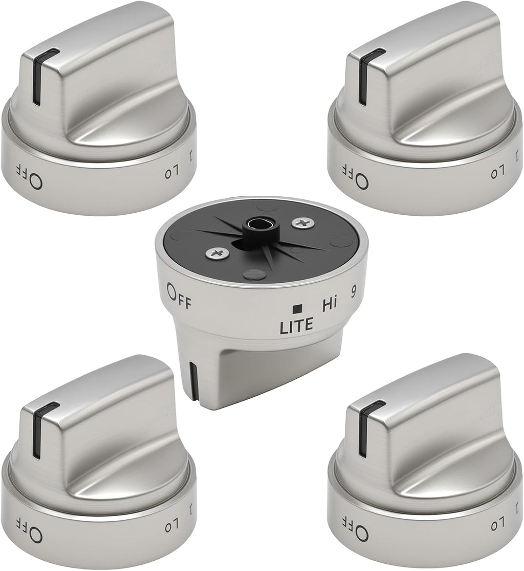 5Pcs WB03X24818 Gas Stove Knobs Replacement for GE Range Cooktop Oven, Surface Burner Control Knobs Compatible with