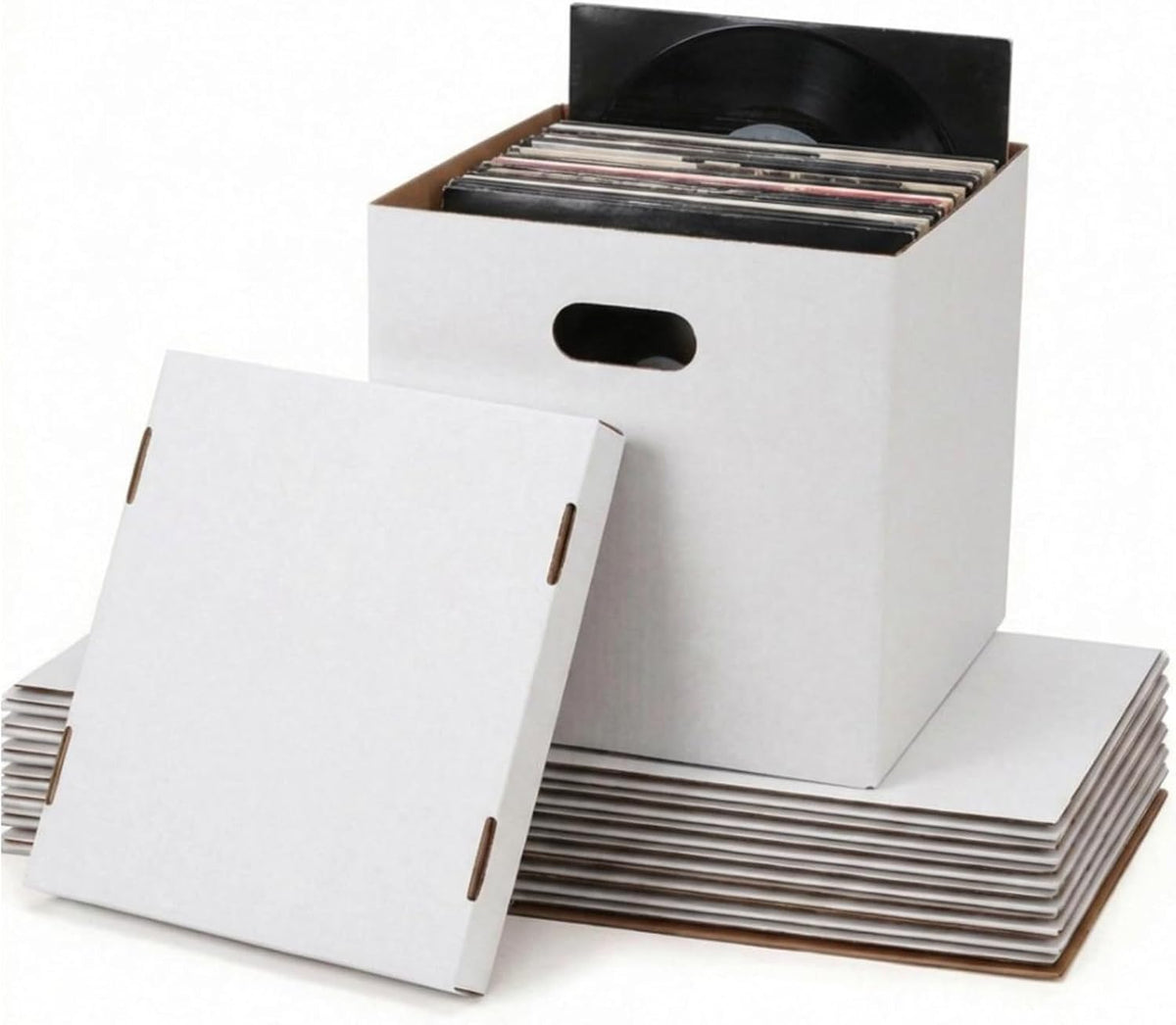 13.4x13x13 Moving Box Set of 7, Reinforced Handles with Removable Lid, Corrugated Boxes for Packaging, Moving