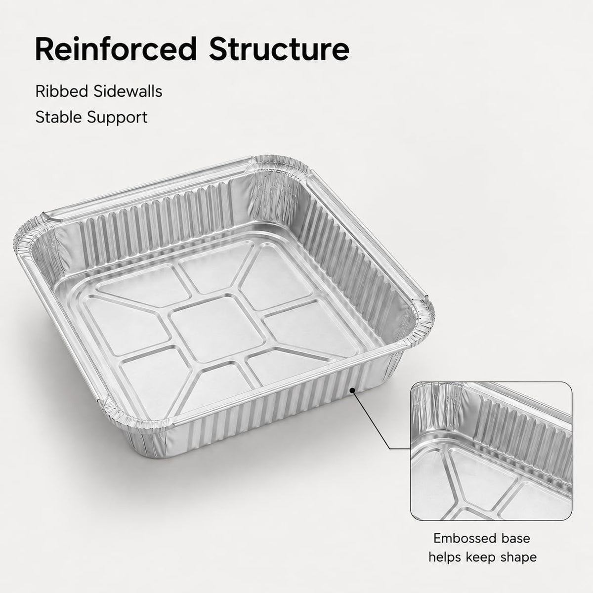 35-Pack 8x8 Disposable Aluminum Foil Pans with Clear Lids