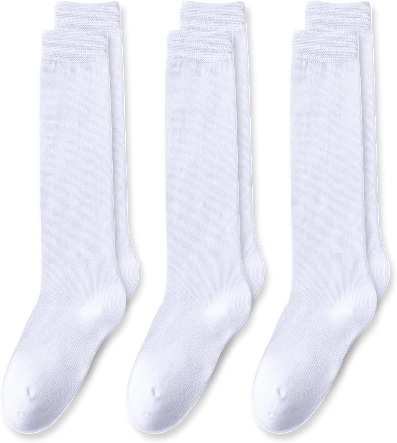 Girls Knee High Socks Seamless Cotton School Uniform Socks Kids Boy Over the Calf Sock 3/5 Pack