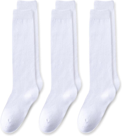 Girls Knee High Socks Seamless Cotton School Uniform Socks Kids Boy Over the Calf Sock 3/5 Pack