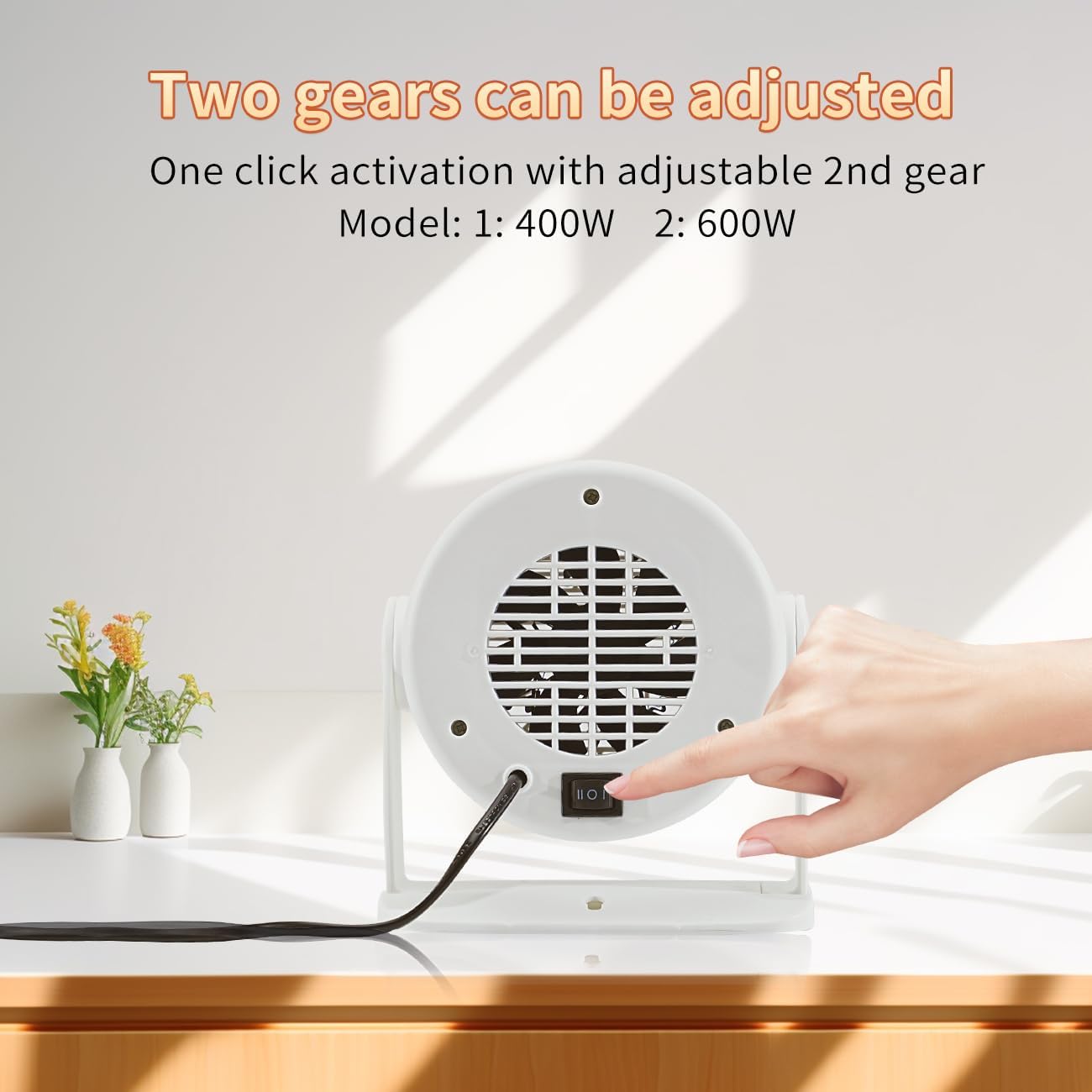 Mini Space Heater, 400W/600W Portable Heater | Indoor Use
