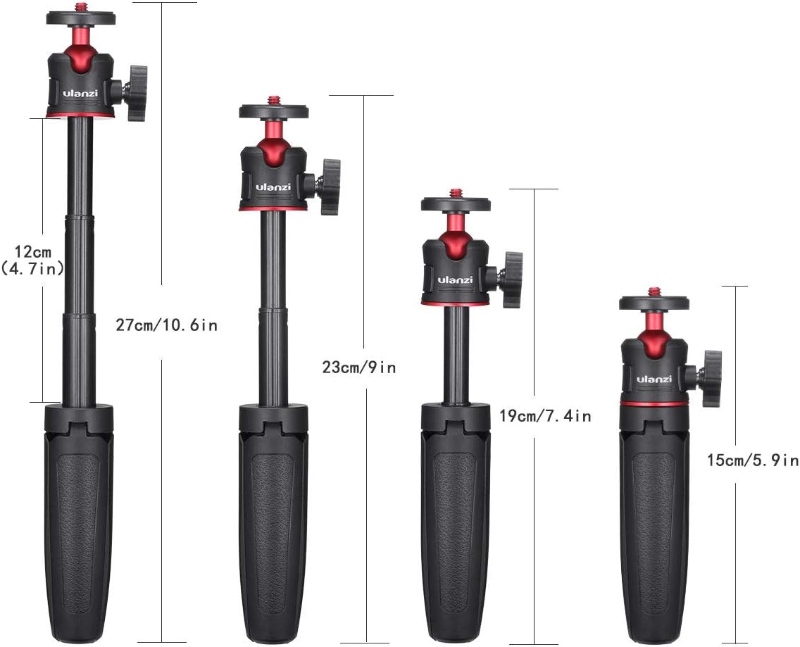 MT-08 Mini Extension Pole Tripod for Phone Camera | Extends to 21.3in, Phone Holder Included w Cold Shoe Mount