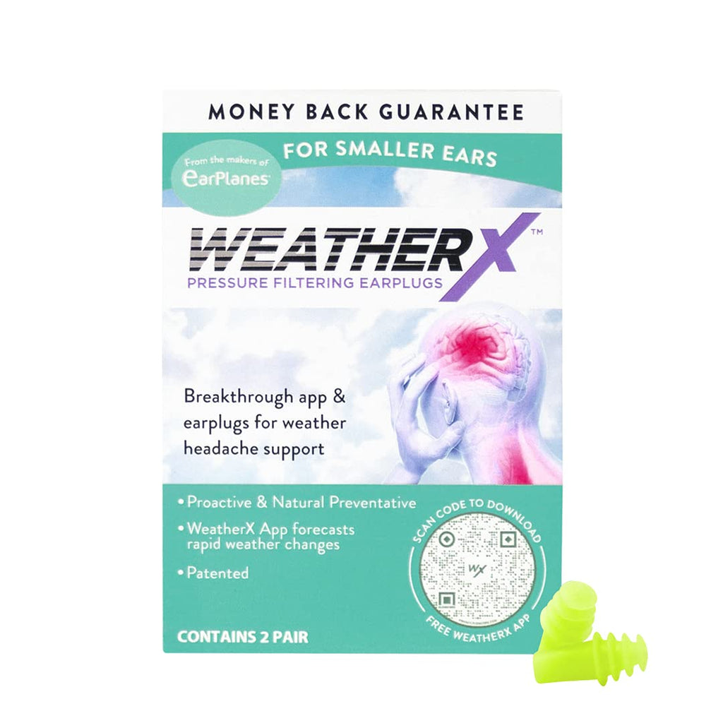 Pressure Filtering Earplug for Shifts in Barometric Weather Pressure (Small 2 Pk)