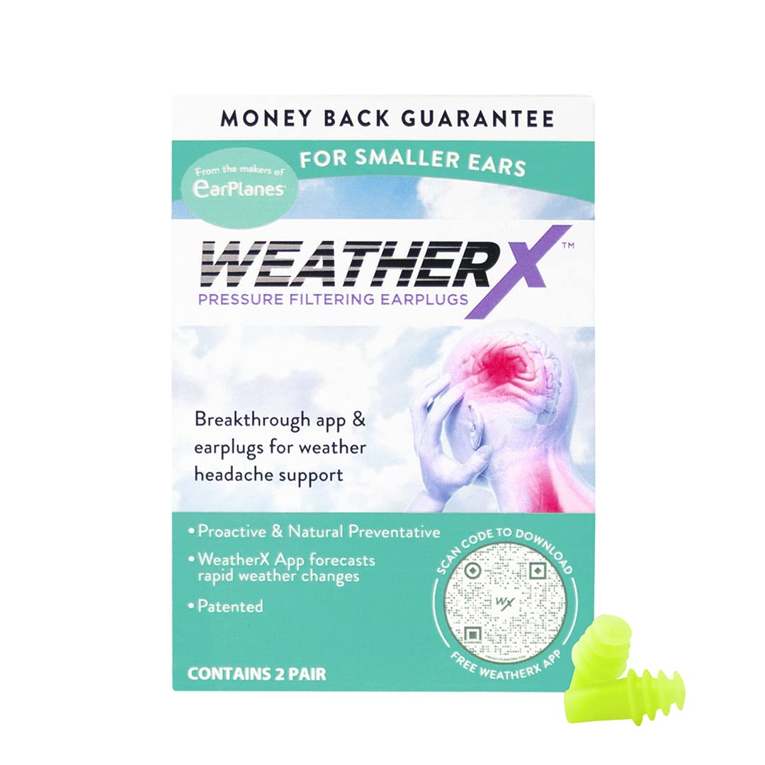 Pressure Filtering Earplug for Shifts in Barometric Weather Pressure (Small 2 Pk)
