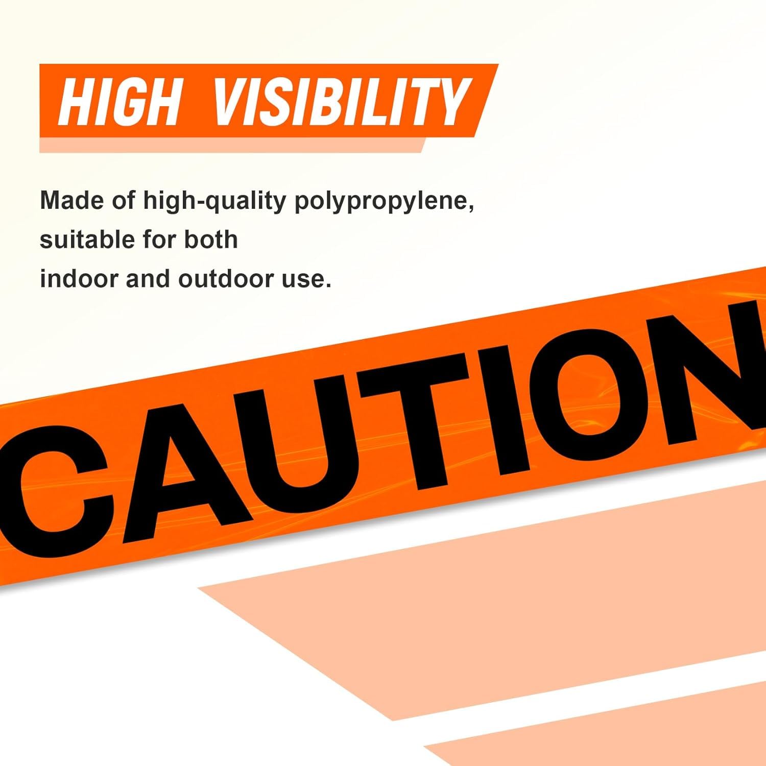 Non-Adhesive Orange Caution Tape 3-Inch by 1000-Feet Do Not Enter Tape Roll, Highly Visible Barricade Tape Premium