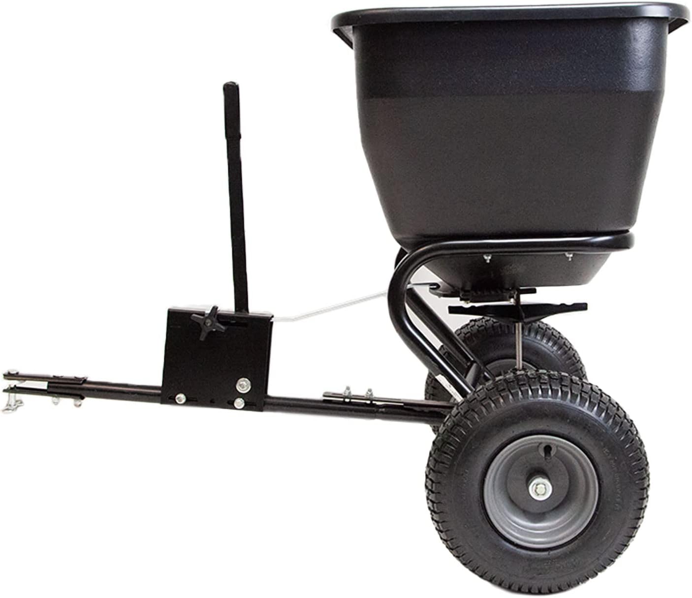 BS36BH-A Tow Behind Broadcast Spreader with Universal Hitch, 175 lb.+ -Flat Black