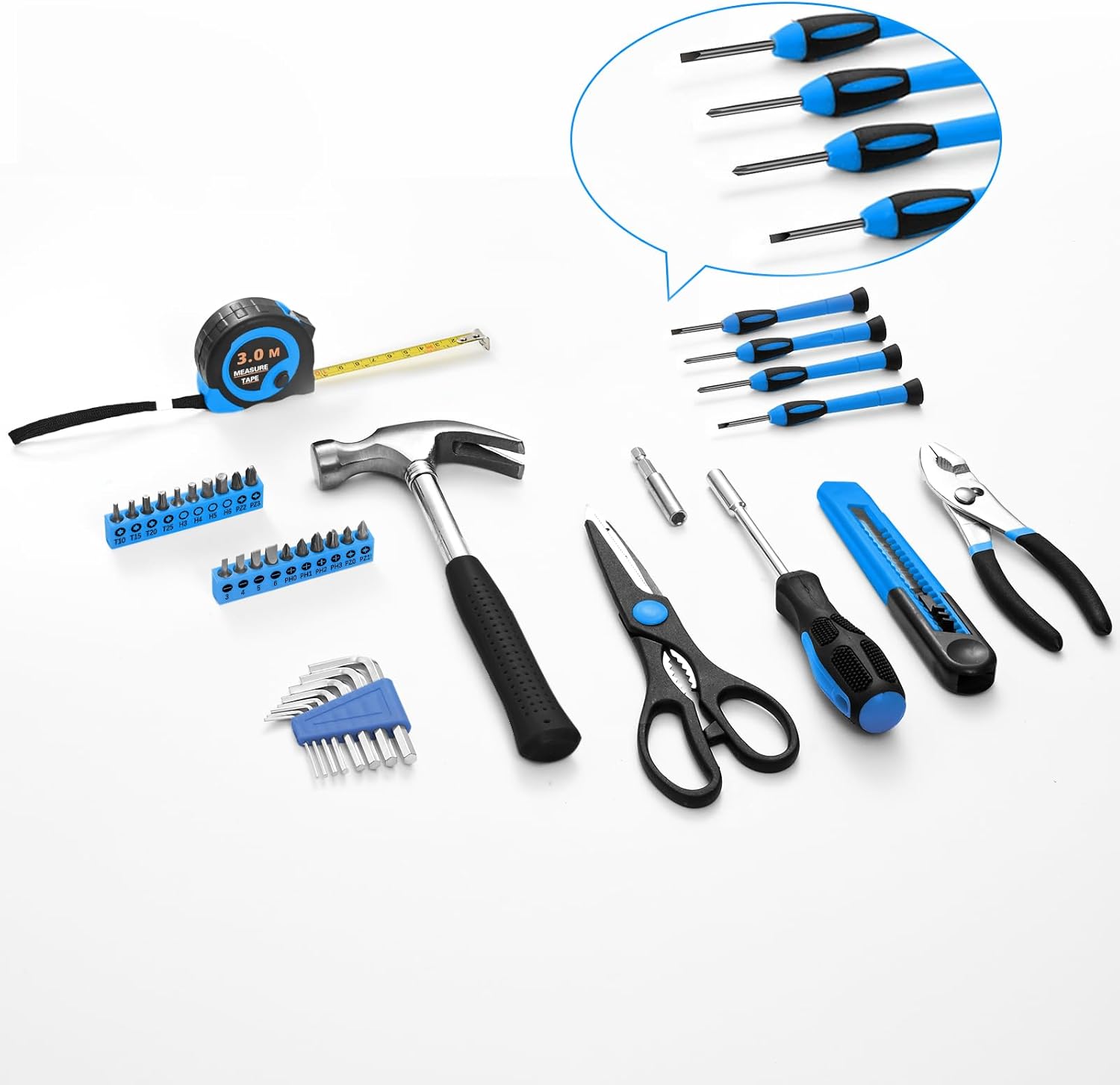 39 Piece Basic Home Tool Set Household Tool kit for Home General Repair Small Hand Tool Kit in Toolbox Storage Case
