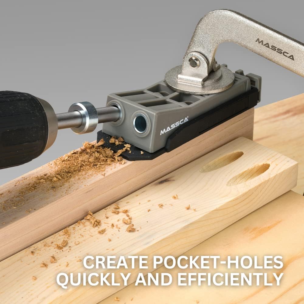 Twin Pocket Hole Jig Kit – Adjustable & Easy to Use Joinery Pocket Screw Jig for Woodworking - Pocket Jig Tool with