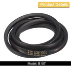 uxcell 3 Pack B107 Classic Wrapped V-Belt, 110" Outside Circumference, Black