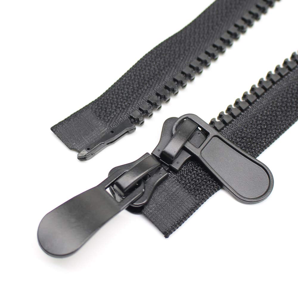 #8 24 Inch Large Two Way Separating Jacket Zipper for Sewing Black