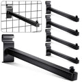 Black Gridwall Hooks 12 Inch Heavy Duty Grid Wall Hangers, 5 Pcs | Display Peg Hooks, Slat Wall Accessories for