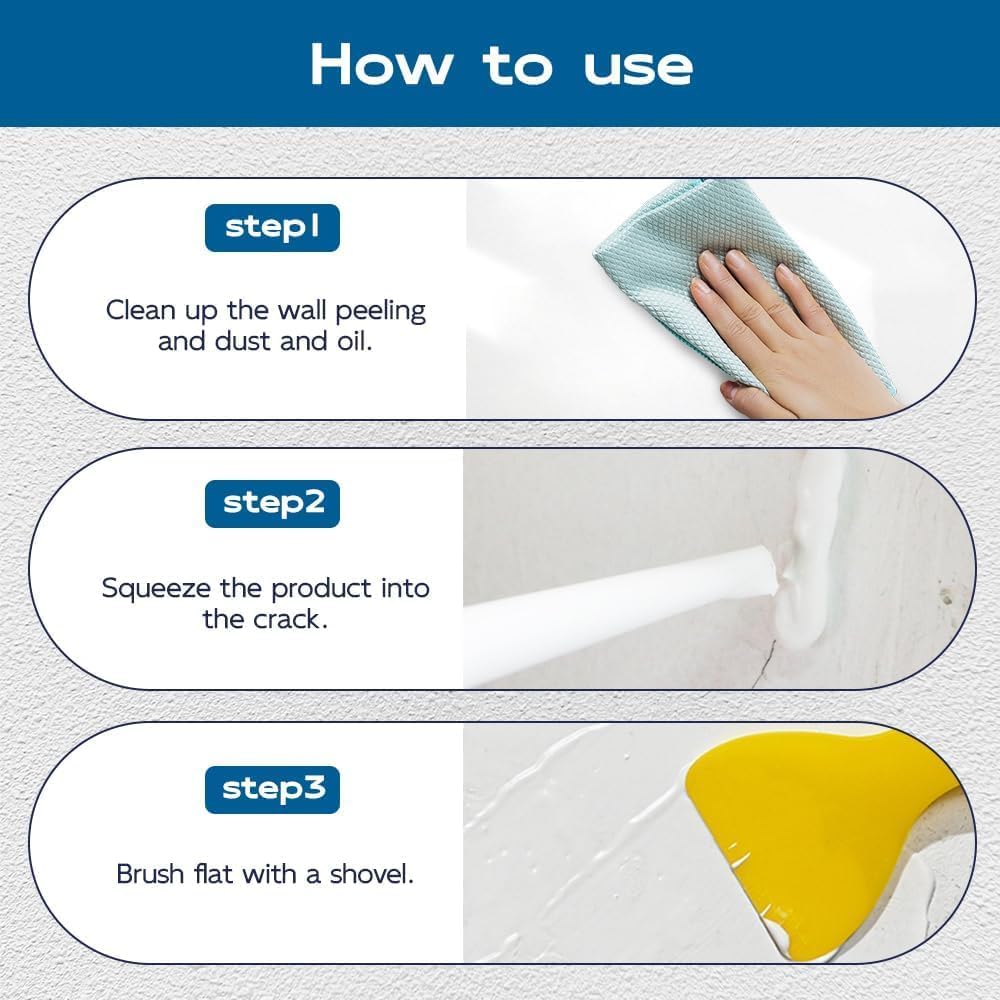 Drywall Repair Kit – Wall Repair Paste for Cracks & Holes, Fast-Drying Spackle with Scraper & Sandpaper