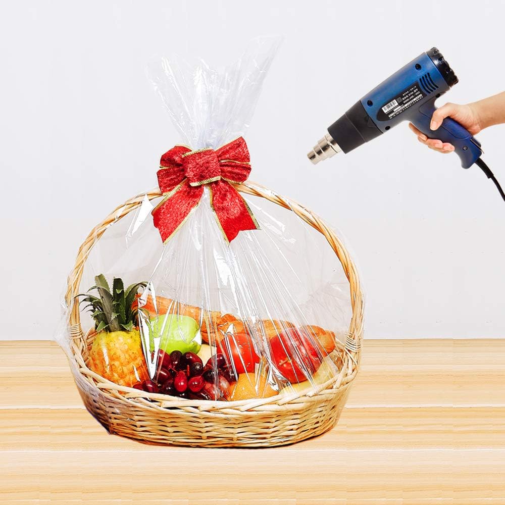 Large Shrink Wrap Bags for Gift Baskets, 32x40 Inch, 10 Pcs