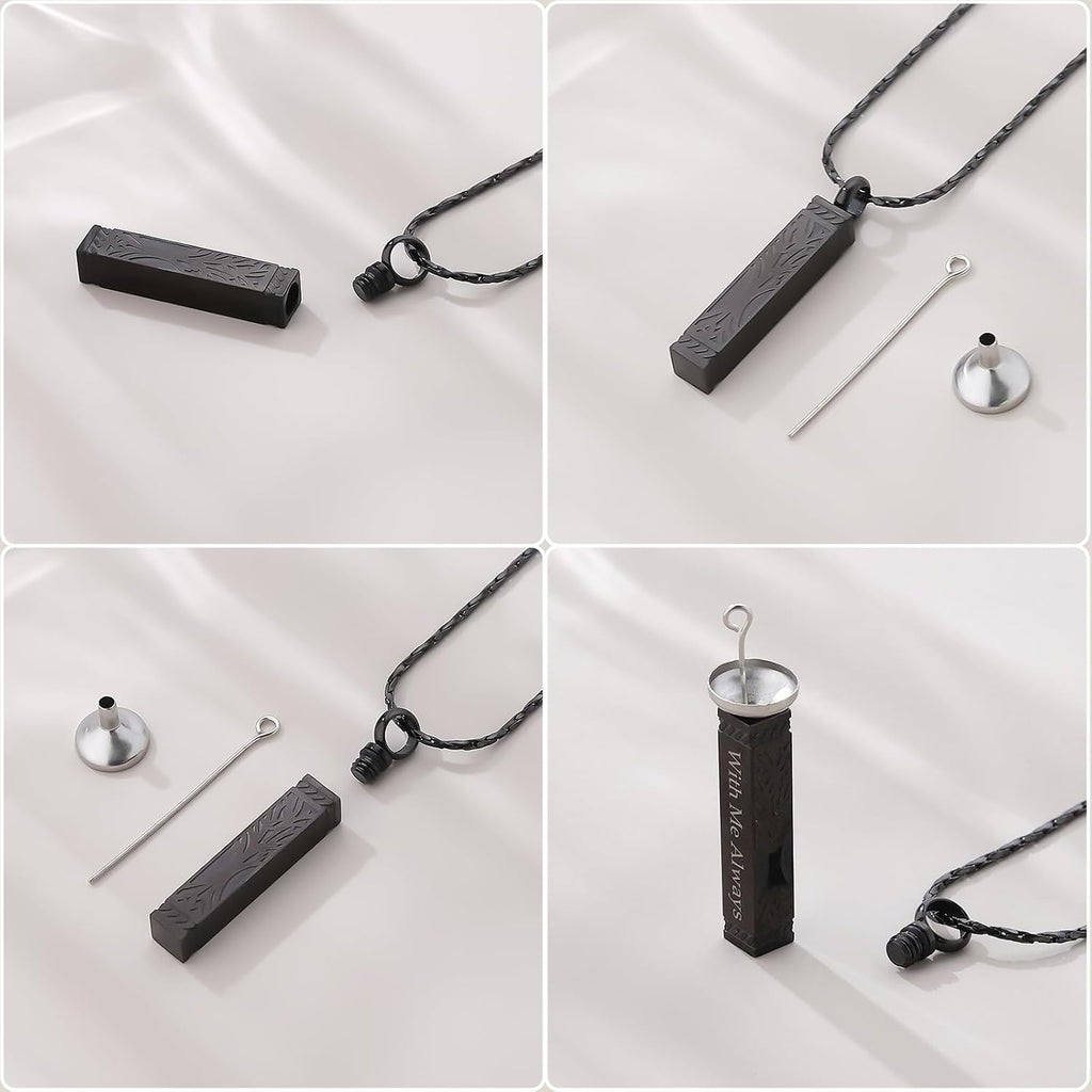 Tree of Life Urn Necklace For Ashes Memorial Bar Cremation Jewelry with Keepsake Urn Memorial Ash Jewelry For Women Men
