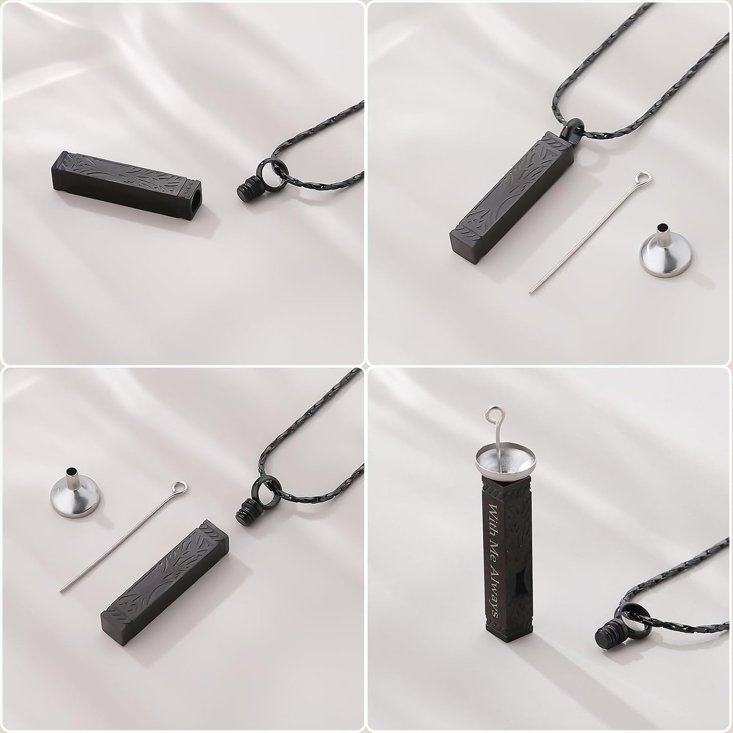 Tree of Life Urn Necklace For Ashes Memorial Bar Cremation Jewelry with Keepsake Urn Memorial Ash Jewelry For Women Men