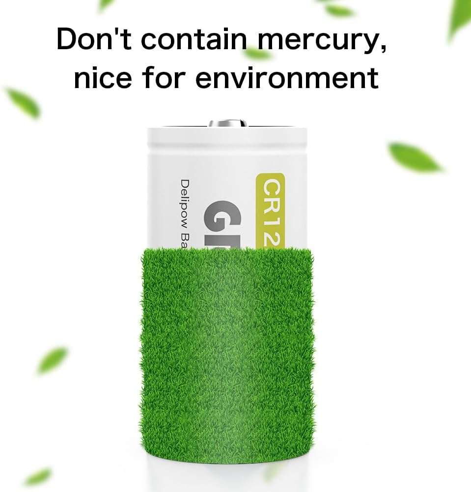 10 x CR123A 3V Lithium Battery, 1700mAh, High Capacity, 8-Year | Non-rechargeable