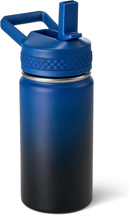 12 oz Kids Water Bottle, Toddler Water Bottle with Straw, Boys&Girls Bottle for School, 304 Stainless Steel Vacuum