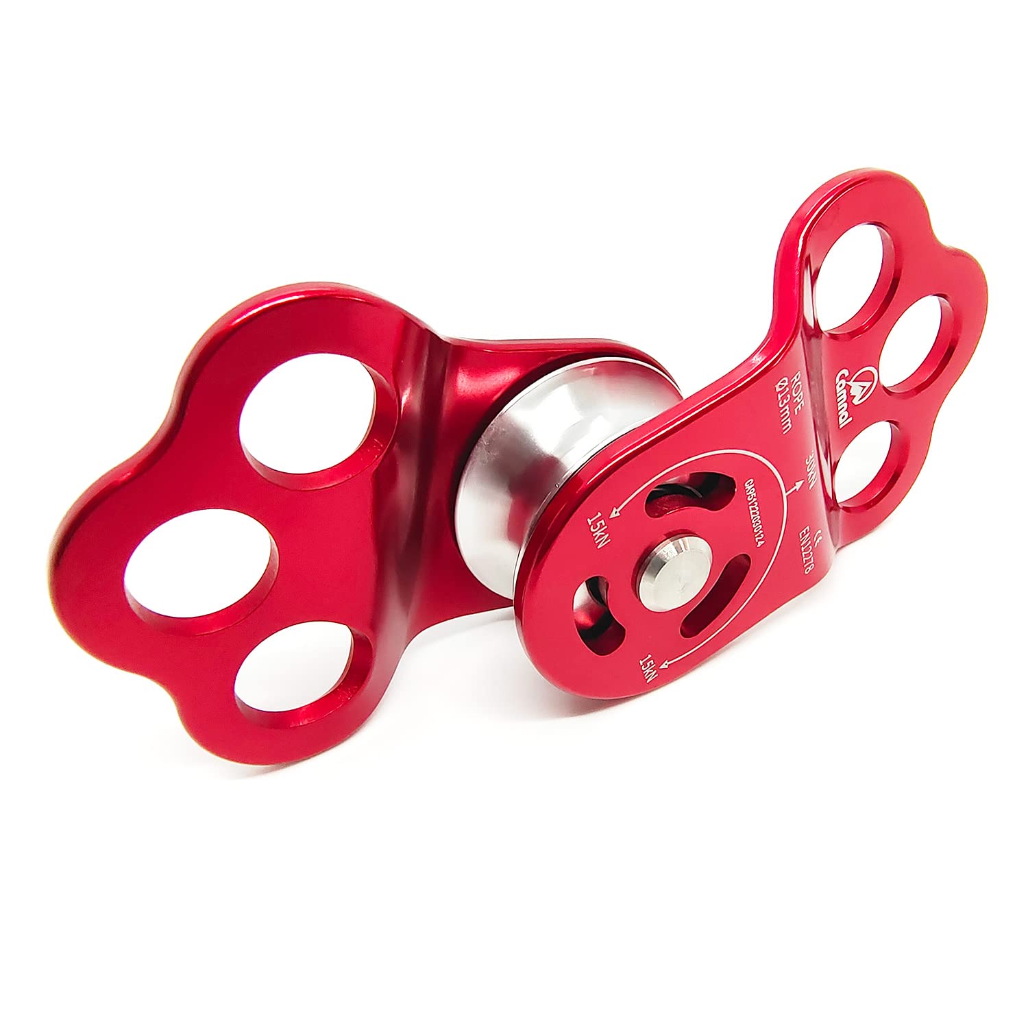 30KN Climbing Single Pulley Climbing Three Hole Hitch Pulley Climbing Bearing Pulley, Hauling Pulley for Rock