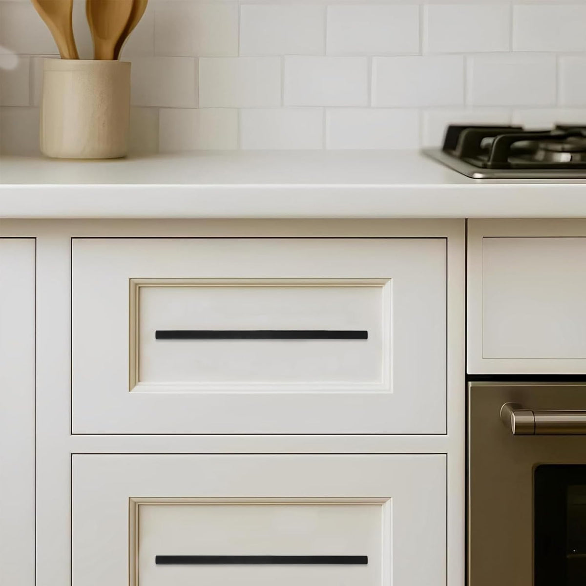 1 Pack 18 Inch Appliance Pull Matte Black Kitchen Square Cabinet Handles Solid Heavy Drawer Pulls Kitchen Cabinet