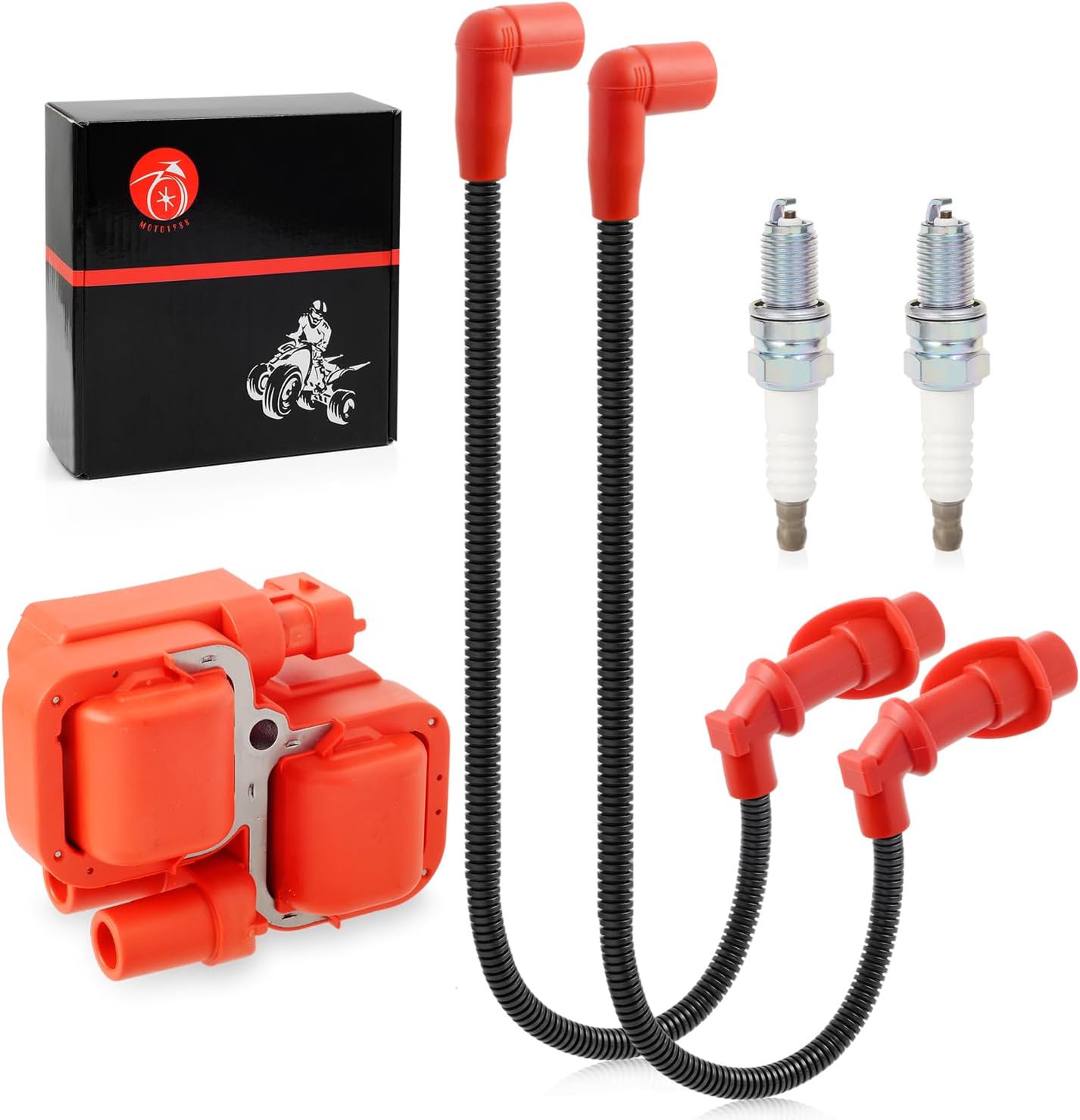 Ignition coil & Spark plug & Cap w/Wire for Polaris Sportsman Ranger 700 800 2005-2016 RZR 4 S 800 2008 2009 2010