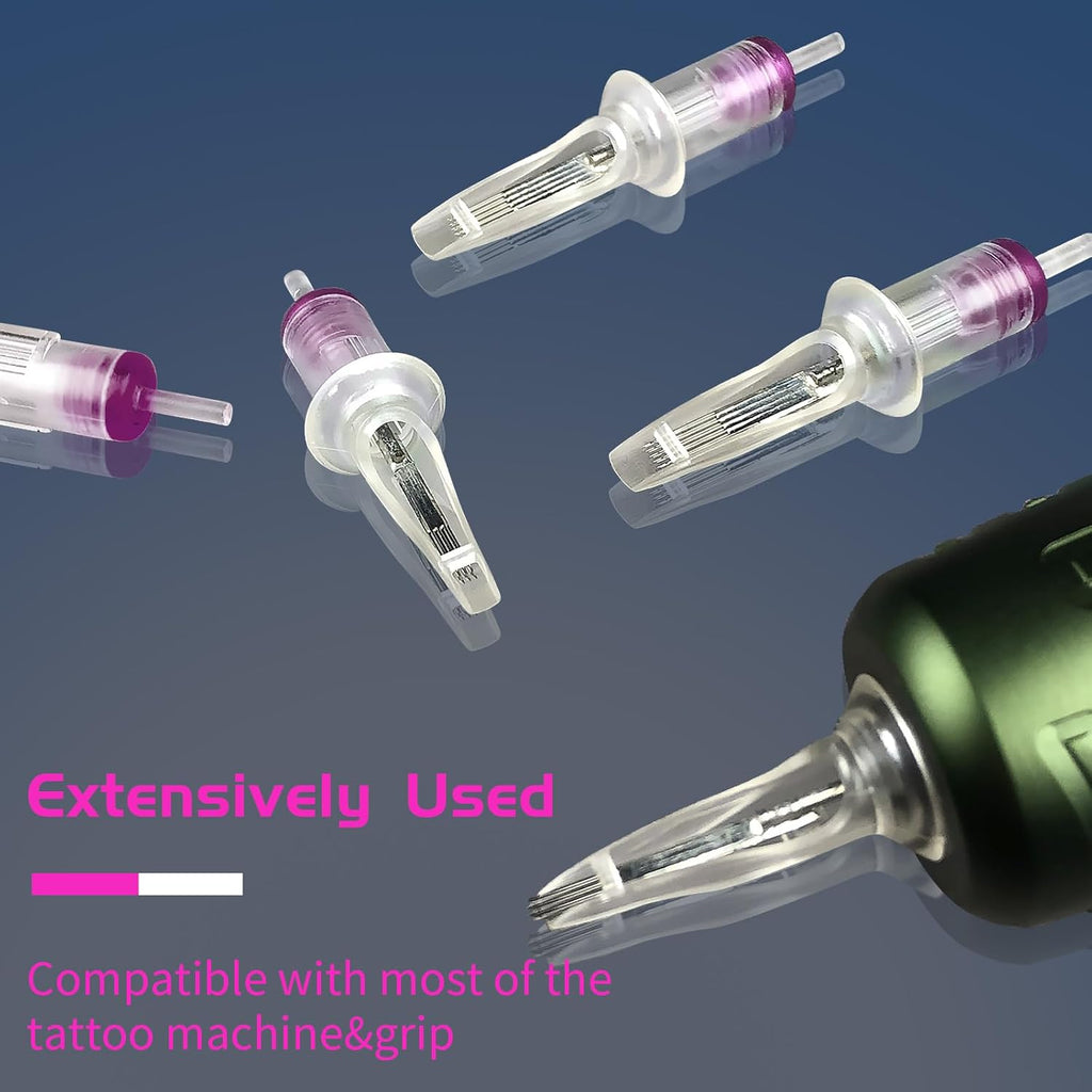 50Pcs Assorted #12 RM Tattoo Needle Cartridges Curved Magnum