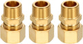 3Pack Brass Compression Tube Pipe Fitting 1/2"OD Compression x 3/8"
